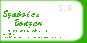 szabolcs bodzan business card