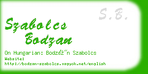 szabolcs bodzan business card